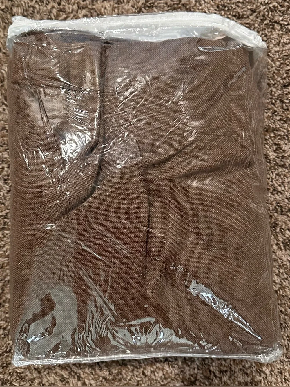 Brown Pinch Pleated Linen Curtains Semi Sheer Memory Trained 42”x102” 3 sets New